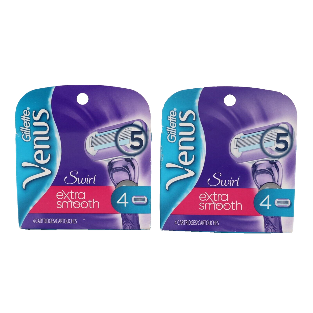 🔥Gillette Venus Swirl & Platinum Deluxe Smooth 5 Blade 2 PACK X 4=8 Cartridges