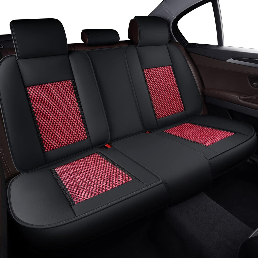🔥LINGVIDO Car Seat Covers Rear Breathable & Waterproof Rear Ice Red + Black