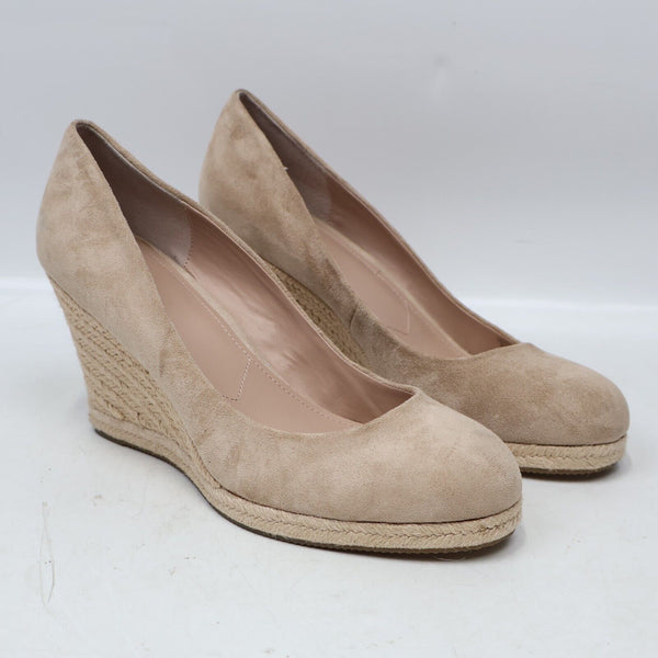 🔥Charles by Charles David Simple Espadrille Wedges, Nude Suede, 11 US MSRP$69🔥