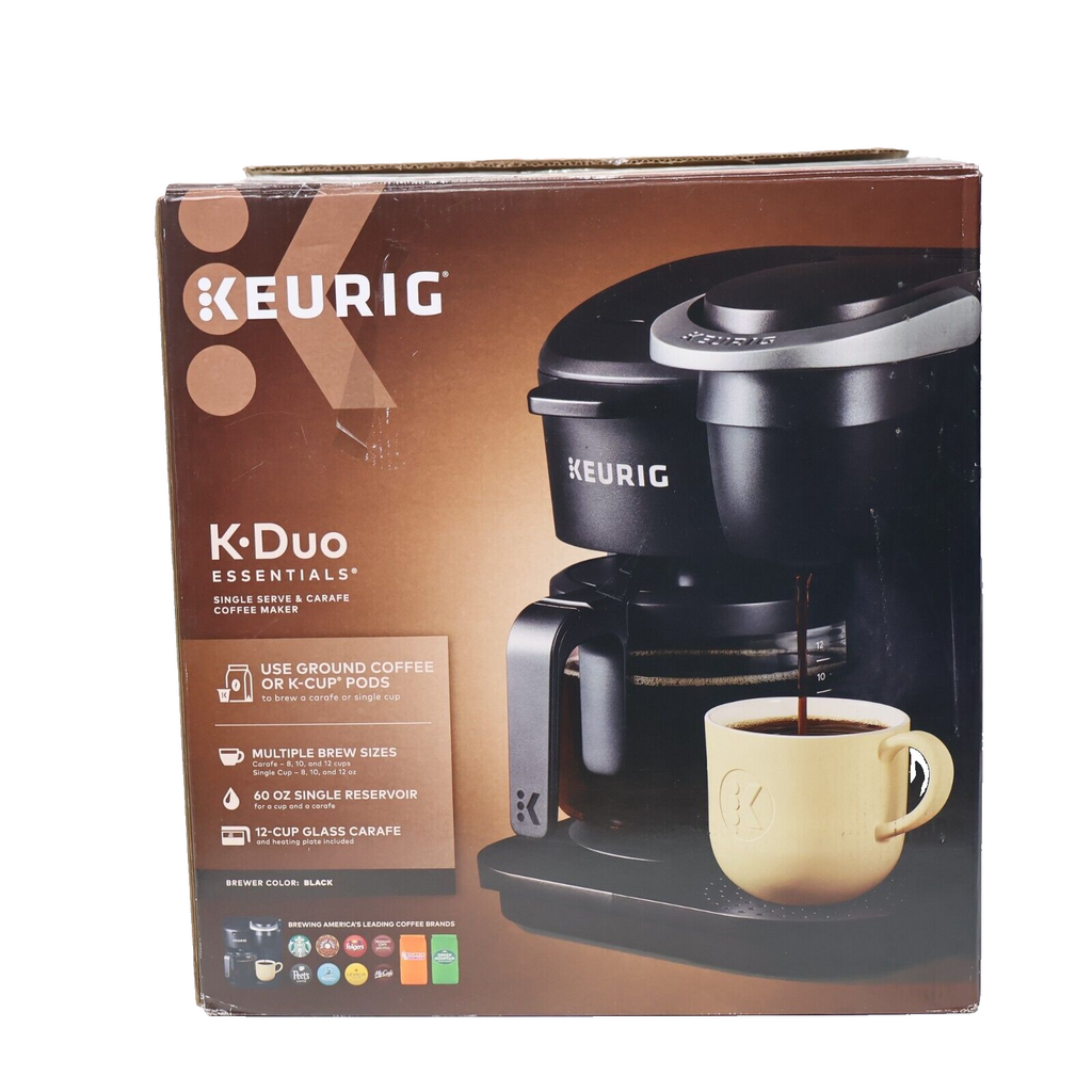 Keurig K-Duo Essentials Black Single-Serve K-Cup Pod Coffee Maker Black OPEN BOX
