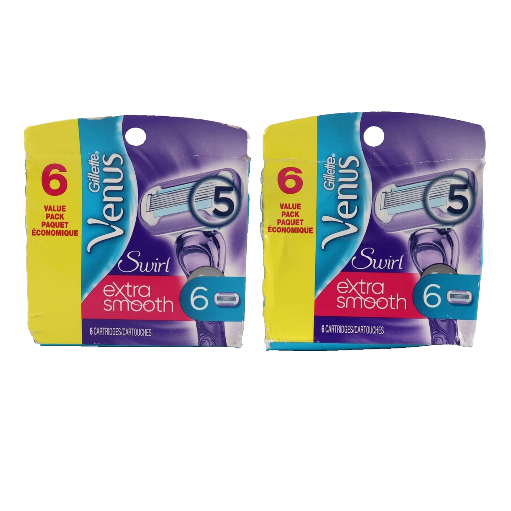 🔥NEW Gillette Venus Deluxe Smooth Swirl Refill Blades 2PACK X 6=12 Cartridges🔥