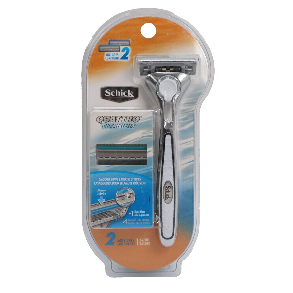 🔥NEW Schick Quattro Titanium Comfort Razor, 1 Razor 2 Cartridges SHIPS TODAY🔥