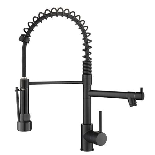 AIMADI Black Kitchen Faucet w/ 2 Function Sprayer Commercial Stainless See Notes