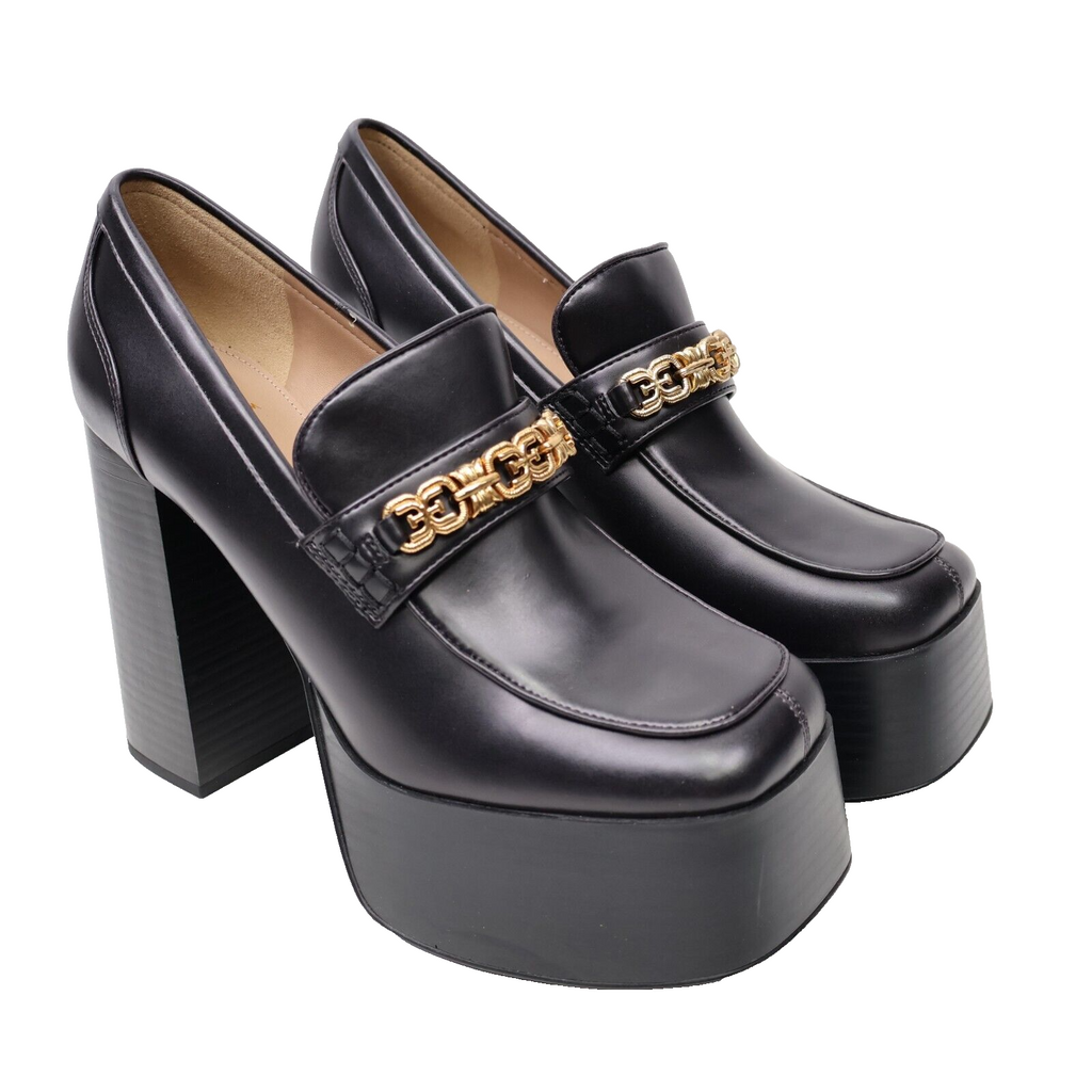 🔥Sam Edelman Women's Rowe Black Platform Heeled Loafers Black 9US/40EU MSRP$180