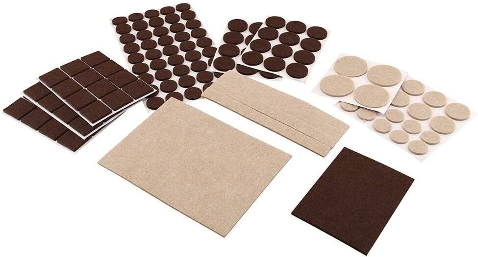 🔥133 pcs Felt Furniture Pads Brown & Tan Furniture Protector Huge Variety🔥