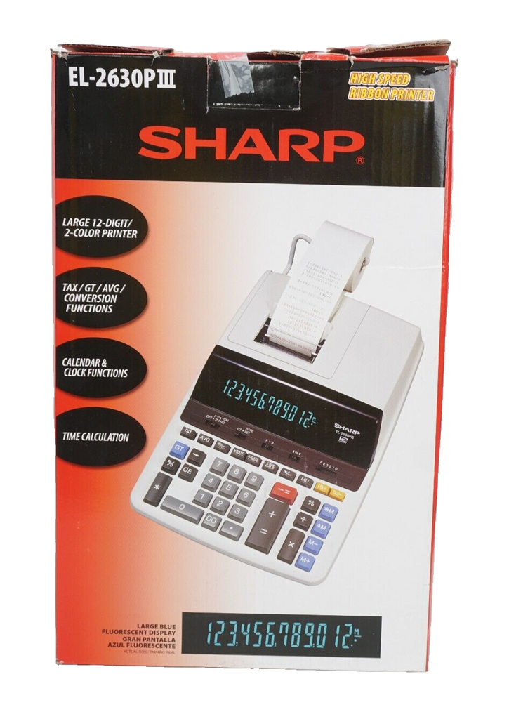 🔥Sharp EL2630PIII 12 Digit Commercial Printing Calculator Fluorescent SHIPS NOW