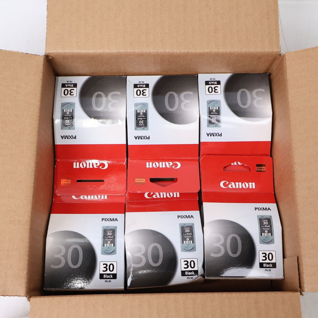 New Genuine Canon Pixma 30 Black Ink Cartridges (PG-30) 6- PK Box Imperfections'