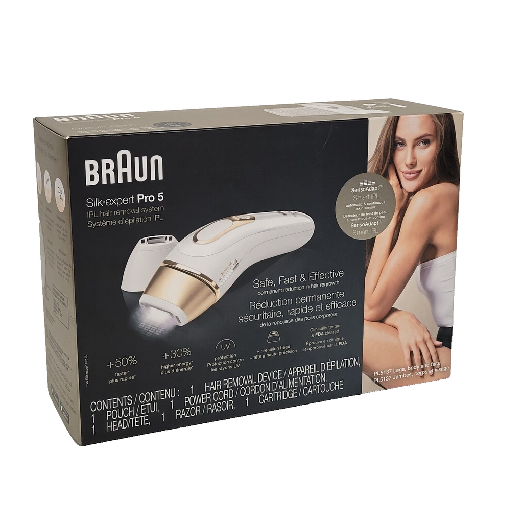 🪒Open Braun IPL Laser Hair Removal Device Women & Men Silk Expert Pro5 PL5137🪒