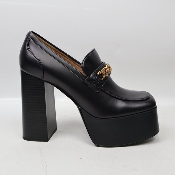 🔥Sam Edelman Rowe Black Platform Heeled Loafers Black 6.5US/36.5EU MSRP$180