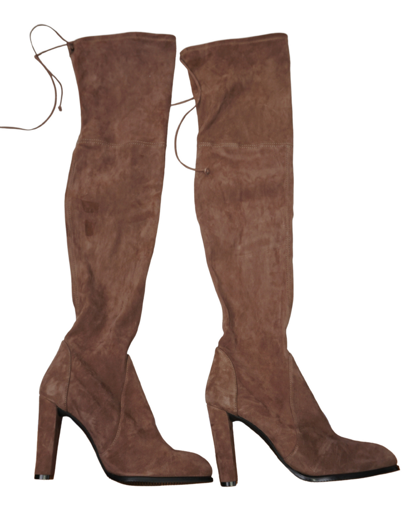 🔥Stuart Weitzman Highland Over the Knee Suede Boots Womens, Taupe, 8.5US/38EU
