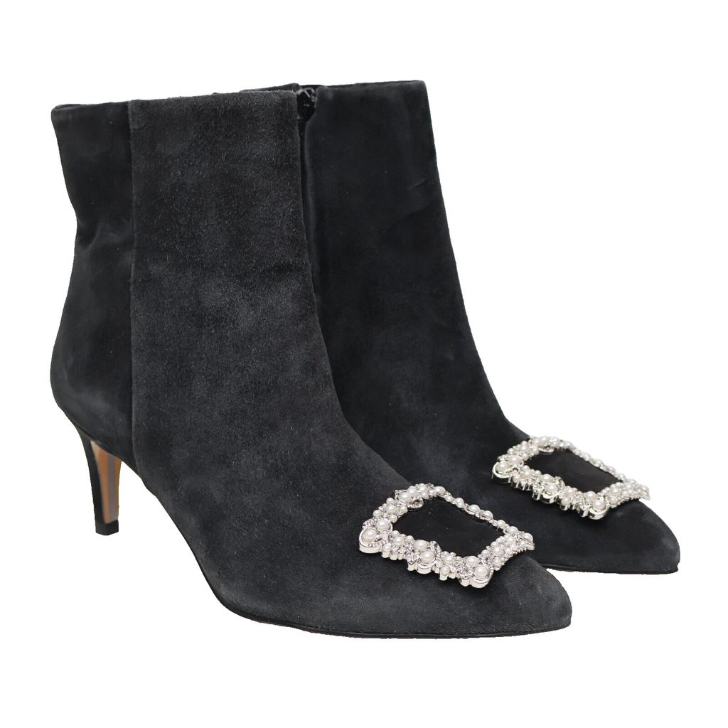 🔥Sam Edelman Ulissa Luster Ankle Boots, Black Suede, 6.5US/36.5EU, MSRP$190🔥