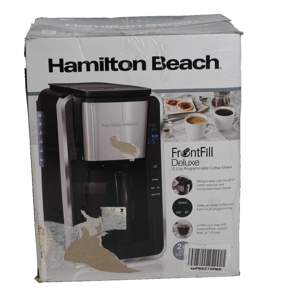 Hamilton Beach Front Fill Deluxe 12 Cup Programmable Coffee Maker, 46321 NO POT