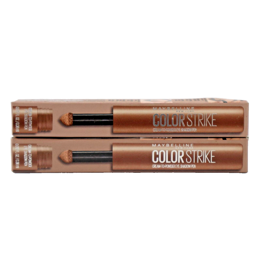 2 PACK Maybelline Color Strike Cream-To-Powder Eye Shadow Pen 50 Hustle Metallic