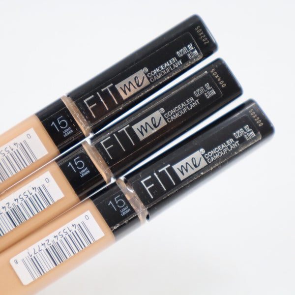 🔥3 PACK MAYBELLINE Fit Me Liquid Concealer Makeup 0.23OZ, 15 Light SHIPS NOW🔥