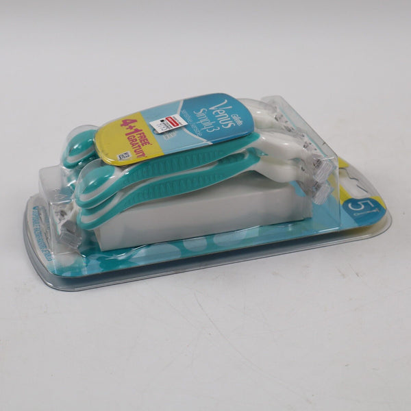 🔥NEW Gillette Venus Simply3 Sensitive Women's Disposable Razors, 5 Razors🔥