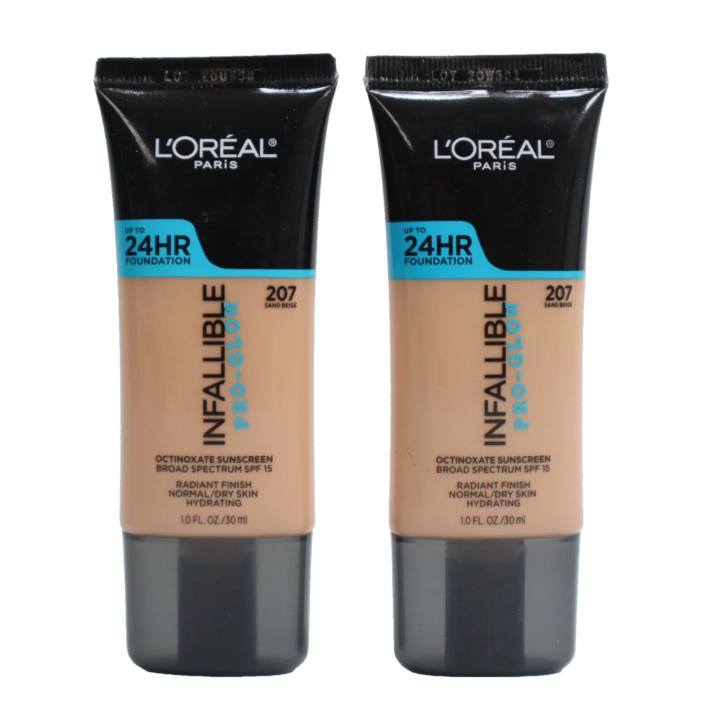 🔥2 X L’Oreal Paris Infallible Pro-Glow Foundation 207 Sand Beige SHIPS TODAY🔥