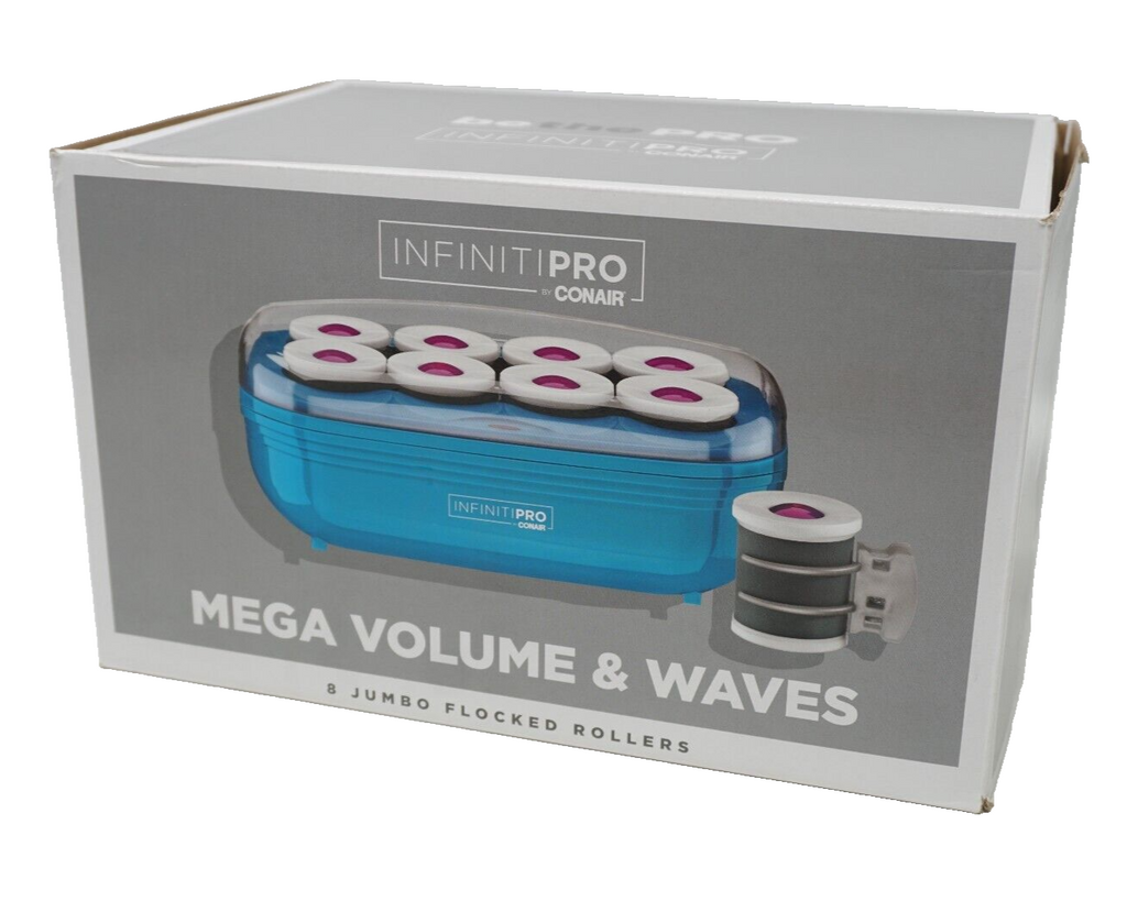 🔥InfinitiPRO by Conair Mega Volume & Waves 2 Inch Flocked Rollers CHV28N, Blue