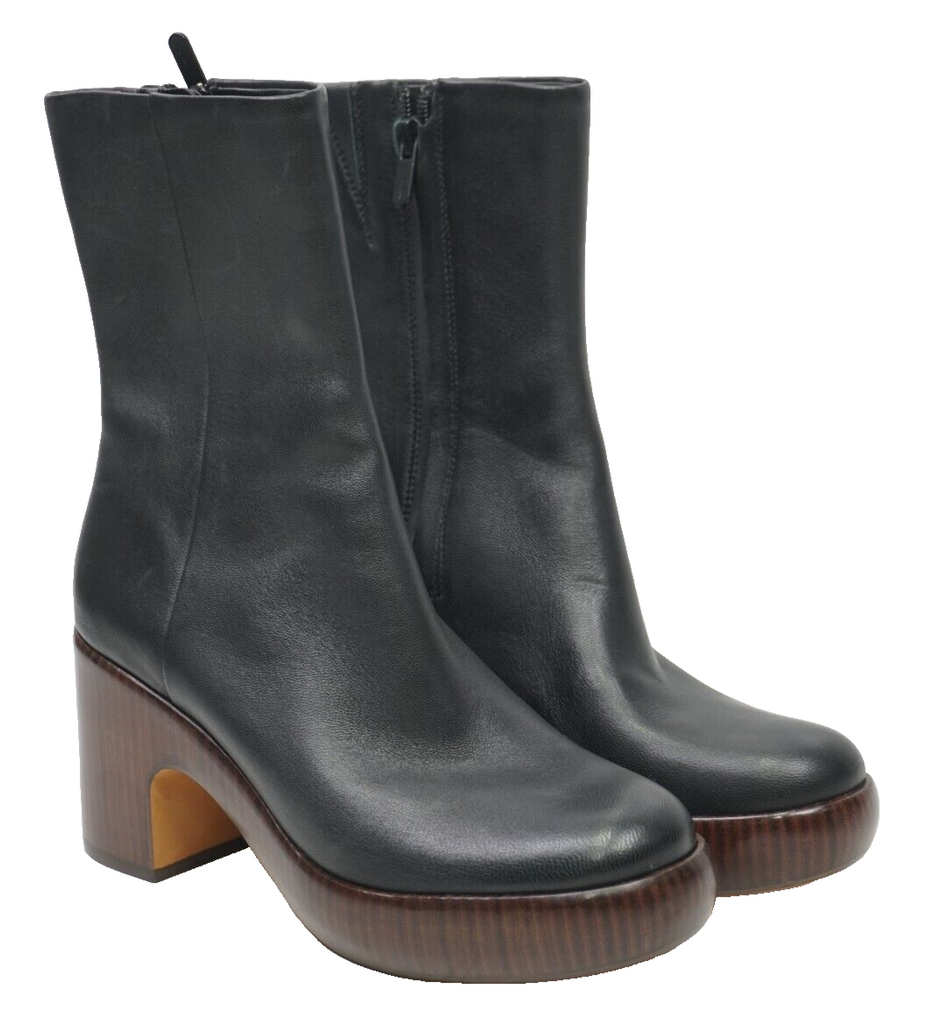 🔥Vince Women's Nicco Clog Mid Shaft Boots Calf, Black Leather, 5.5US SHIPS FAST