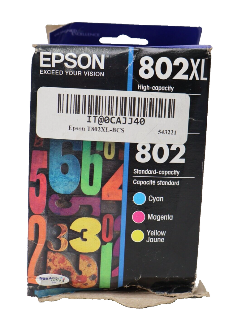 Epson T802XL-BCS DURABrite Ultra Black High Capacity and Color Combo Pack 04/22