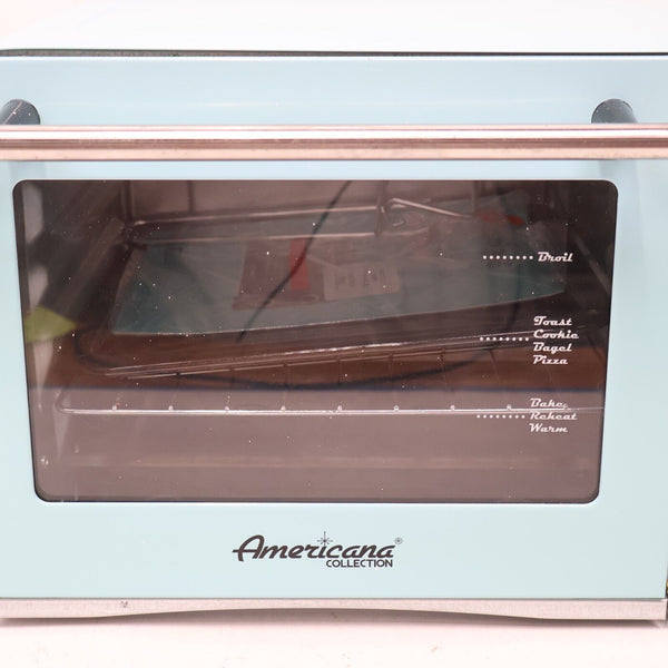 AMERICANA COLLECTION 4 SLICE RETRO TOASTER OVEN ETO1200BL USED & WORKING