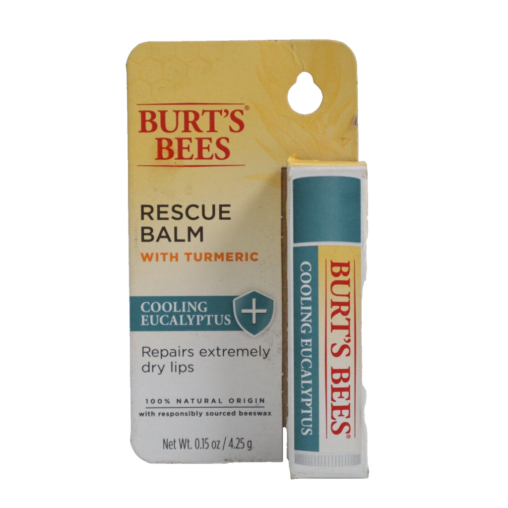 🔥NEW Burt's Bees Rescue Lip Balm Cooling Eucalyptus 0.15 oz FAST FREE SHIPPING