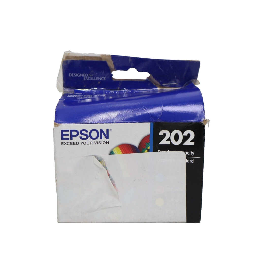 Genuine Epson T202520-S 202 Color Ink Cartridge Magenta Yellow Cyan Open New