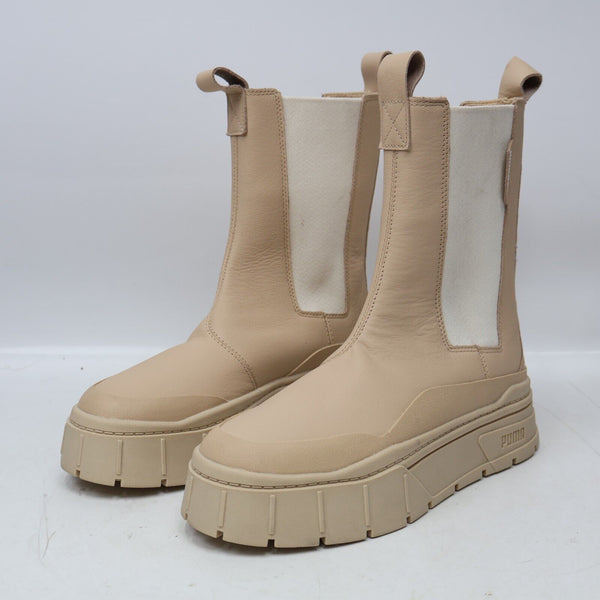 🔥Puma Women's Mayze Stack Round Toe Chelsea Boots 38627201 Light Sand, 8.5US🔥