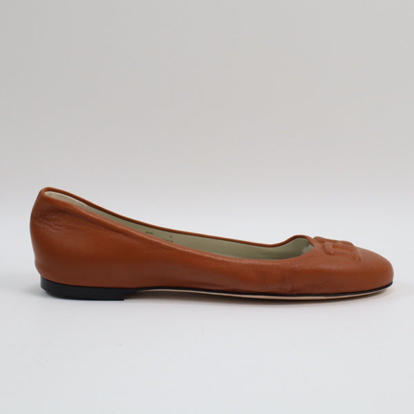 🔥Bruno Magli Bibi Leather Ballet Flats Cognac Nappa 5US/35EU MSRP$325 SHIPS NOW