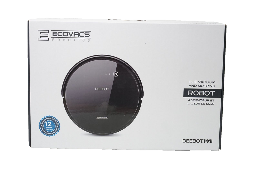 ECOVACS DEEBOT 661 Cordless Robot Vacuum D03G.12 - Black - Lightly Used Great