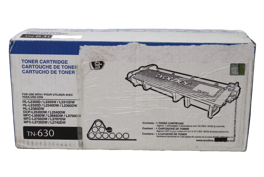 Brother TN630 Black Standard Yield Toner Cartridge Genuine NEW Sealed-FREE SHIP