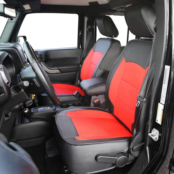 OASIS AUTO 2018-2025 Wrangler JL 4 Door Custom Leather Seat Covers W/ Rear Cup