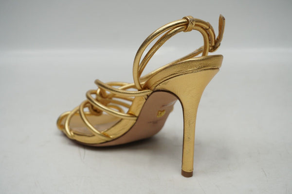 🔥NEW Veronica Beard Womens Aneesha Strappy Buckled Stiletto Heels, Gold, US 5🔥