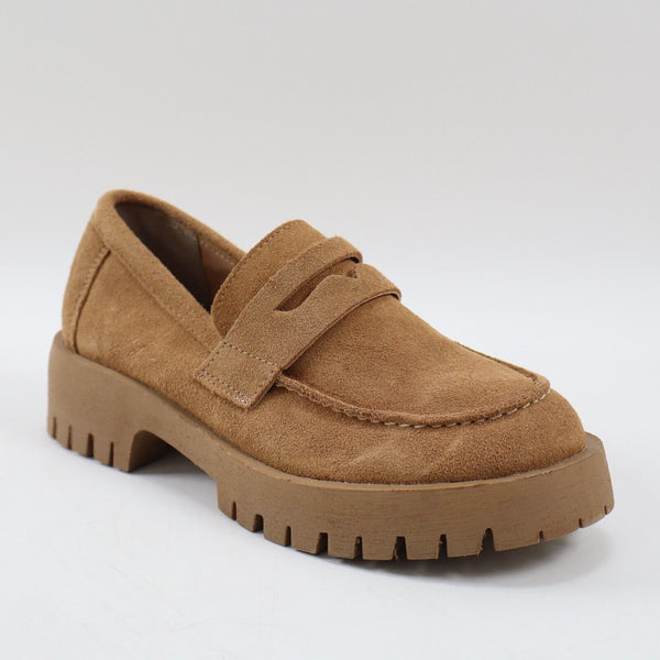 🔥NEW Steve Madden Lolo Penny Chunky Loafers, Tan Suede 5.5US/36EU SHIPS TODAY🔥