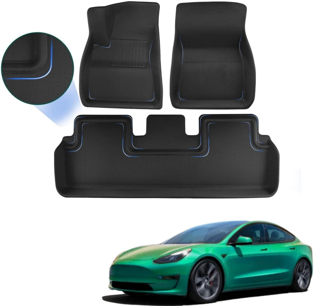 🔥All Weather Floor Mats 3D Molded Liners Set for Tesla Model 3 2021 2022 2023