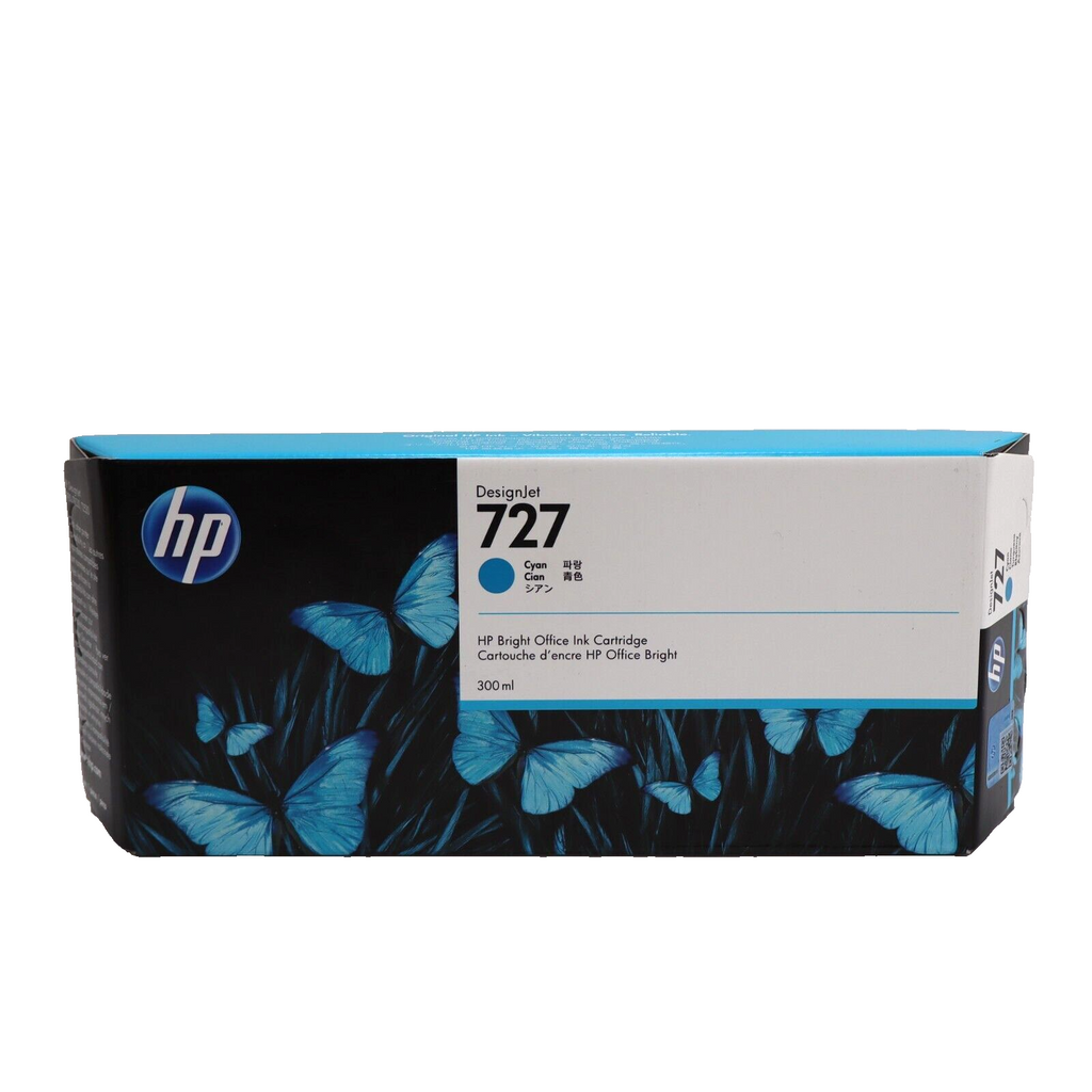 GENUINE HP 727 DesignJet Cyan Ink Cartridge F9J76A OEM 300ml EXP 03/25 SHIPS NOW