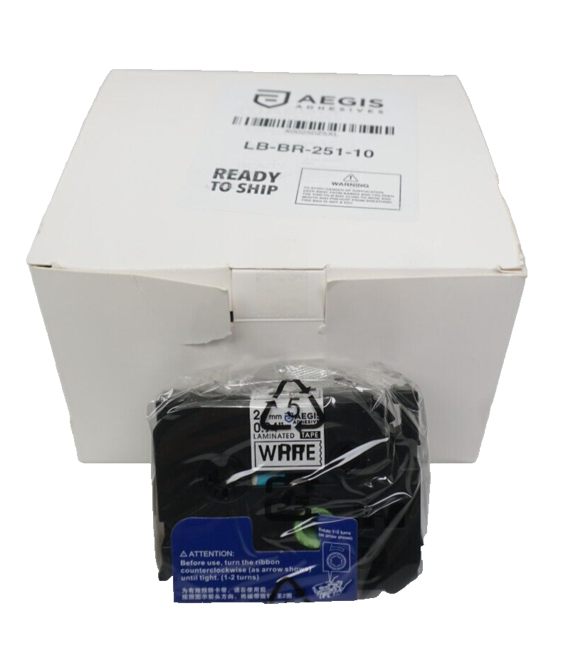 🔥Aegis 10-Pack Label Tape Replacement for TZe-251 TZ-251 TZe251 24mm 1" White