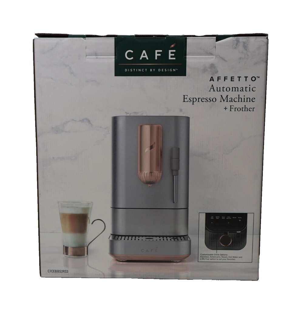 Cafe Affetto Automatic Espresso Machine + Milk Frother C7CEBBS2RS3- Open Box