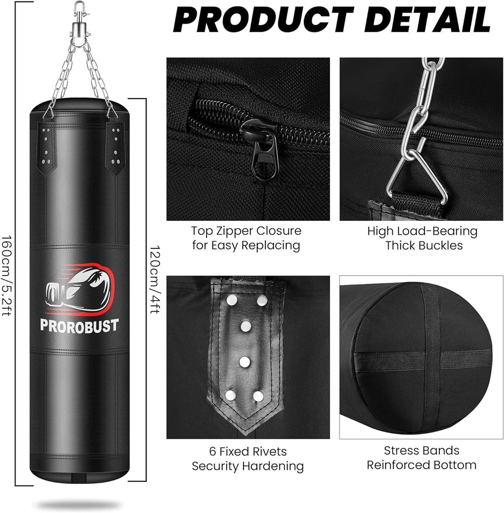 👊Prorobust Punching Bag for Adults, 4ft Oxford Heavy Boxing Bag NO GLOVES👊