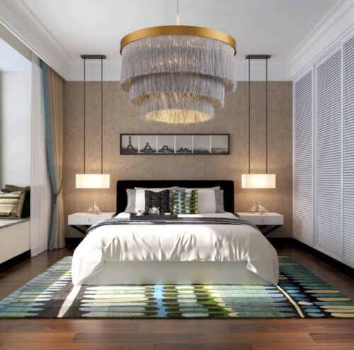 🔥Huncdfe Bohemia Tassel Pendant Light ,5 Lights Modern Flush Mount Ceiling🔥