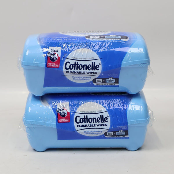 🔥2 PACK Cottonelle Flushable Wipes with Container 2 x 42 Count NEW SHIPS TODAY