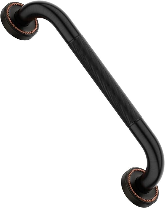 12 Inch Bronze Shower Grab Bar Oil Rubbed Black, Munzong Antique Brass Bathroom