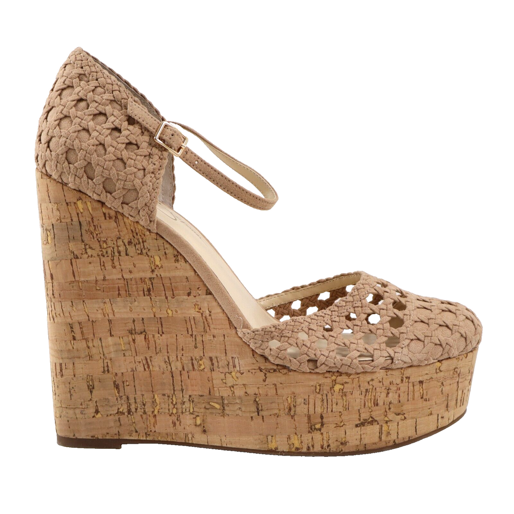 NEW Jessica Simpson Marshela Cork Wedge Ankle Strap Sandals, Natural 11US/42.5EU