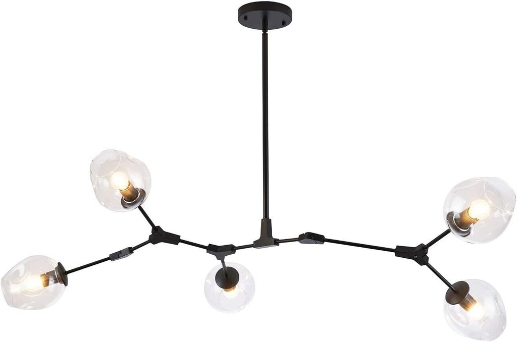 🔥Dellemade Sputnik Chandelier 5 Lights with Clear Glass Shades, Black FREE SH