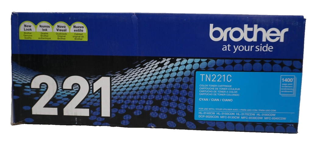 Brother Genuine TN221C Cyan Toner Cartridge HL3140 DCP9020 BRAND NEW DAMAGED BOX