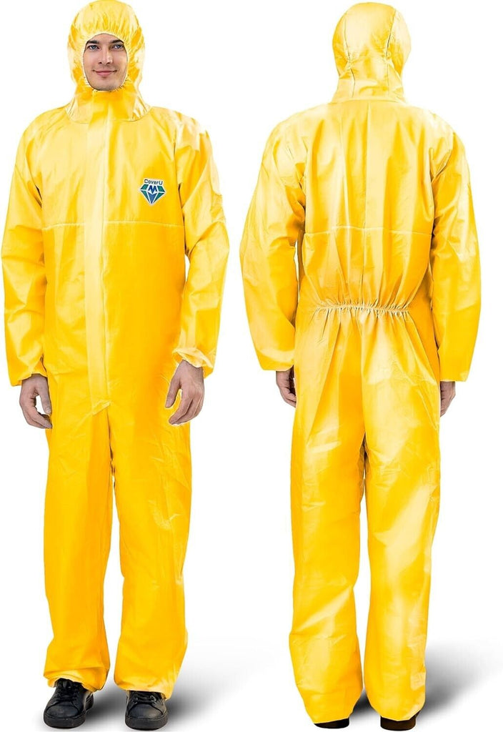 🔥Medtecs Disposable Coveralls Suit Medical Protective TYPE 4 Hazmat LARGE🔥