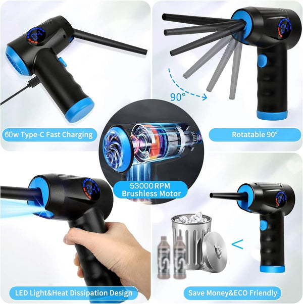 🔥Electric Cordless Air Duster Multi-Position Blower Compressed Computer Cleaner