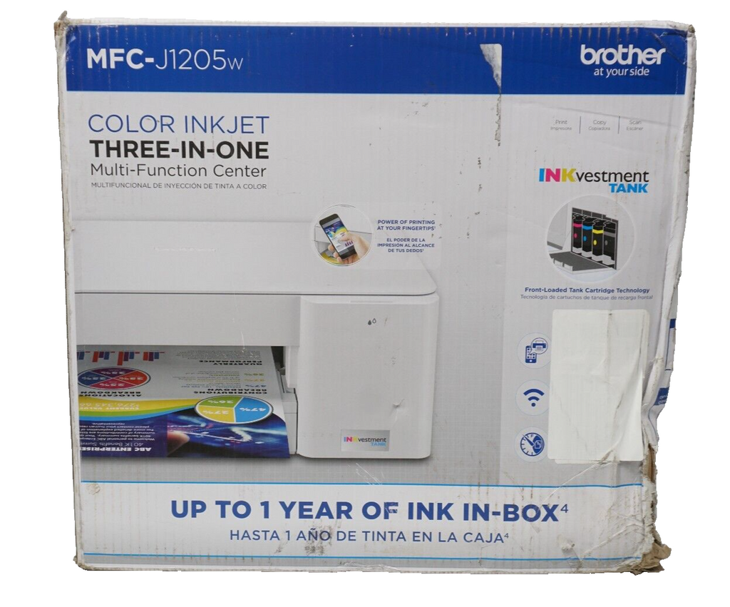 🔥Brother INKvestment Tank MFC-J1205W Wireless Inkjet Printer NEW OPEN BOX🔥