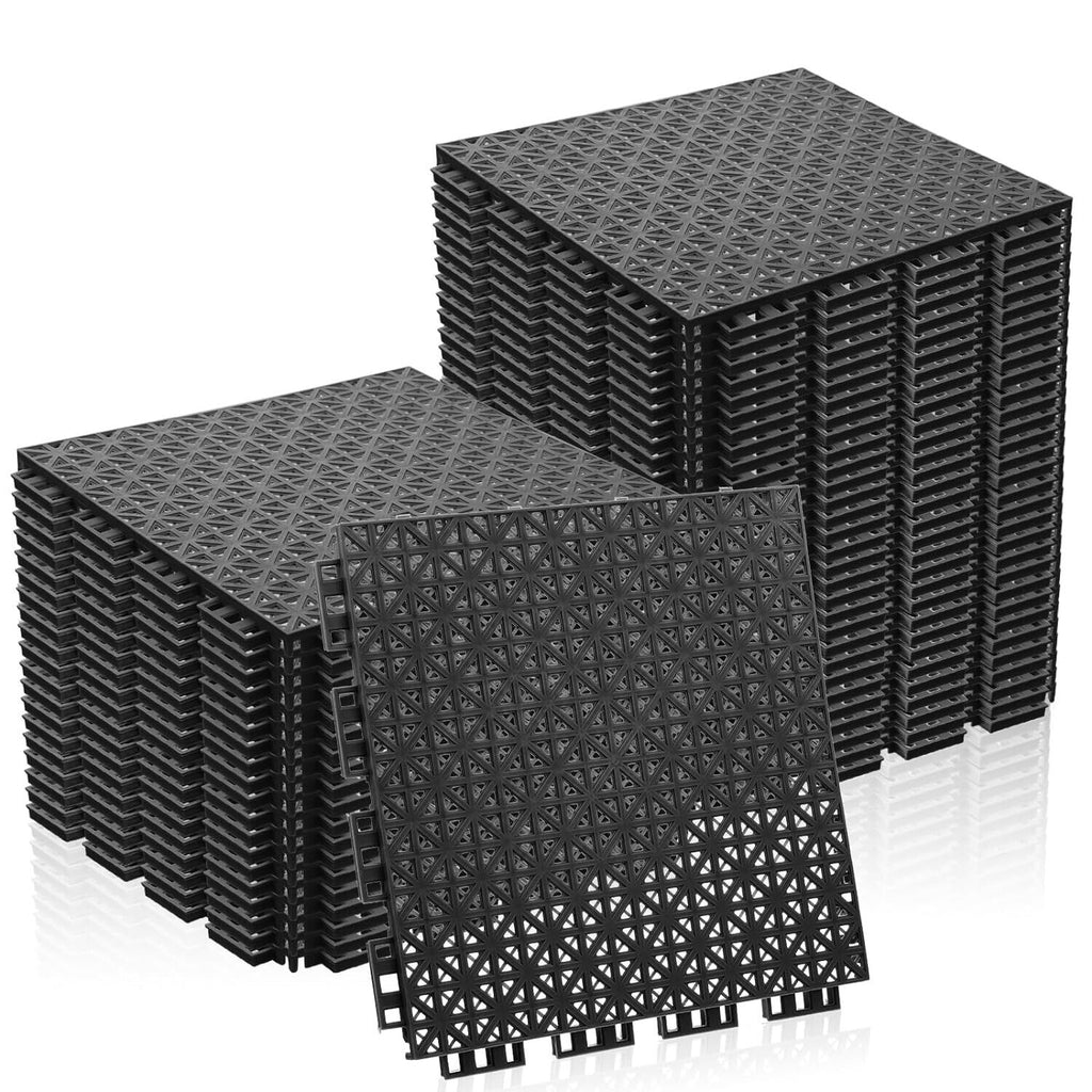 🔥50 PCS Modular Interlocking Cushion 9.8”x 9.8" Mat Floor Tile Mats Drain Pet🔥