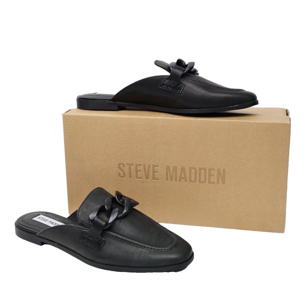 🔥Steve Madden Cally Leather Sip On Closed Toe Mule, Black, 7.5US, MSRP $90🔥