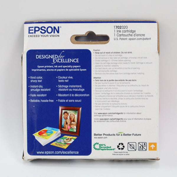 🔥NEW Genuine Epson 702 Magenta Standard Yield Ink Cartridge T702320-S Exp 1/25